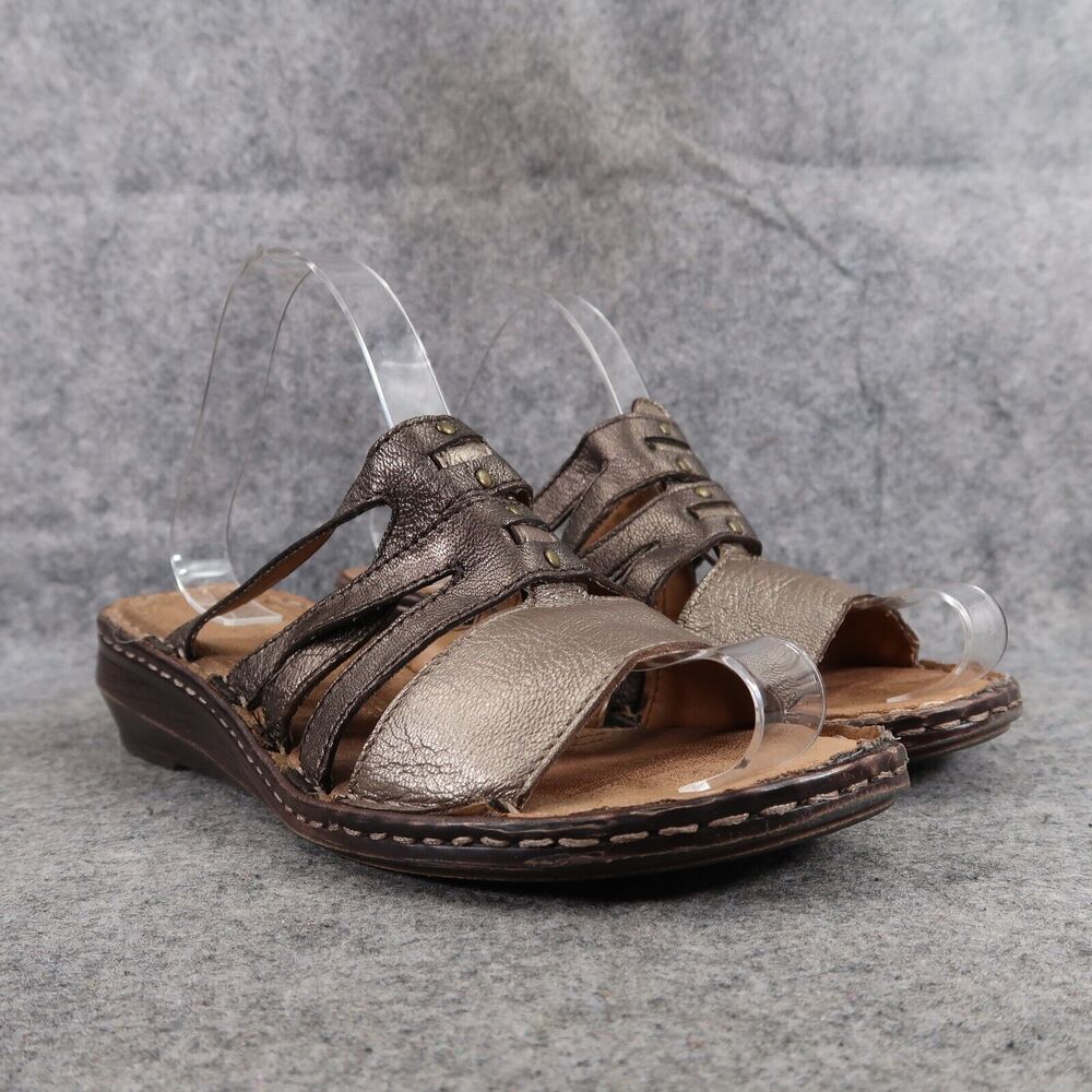 Naturalizer Shoes Womens 9 Sandals Fashion Comfort Leather Metallic Casual Slide